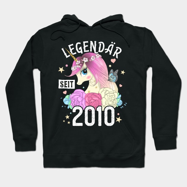 10. Jahre Mädchen Einhorn Party Geburtstag Geschenk 2010 Hoodie by BeHappy12